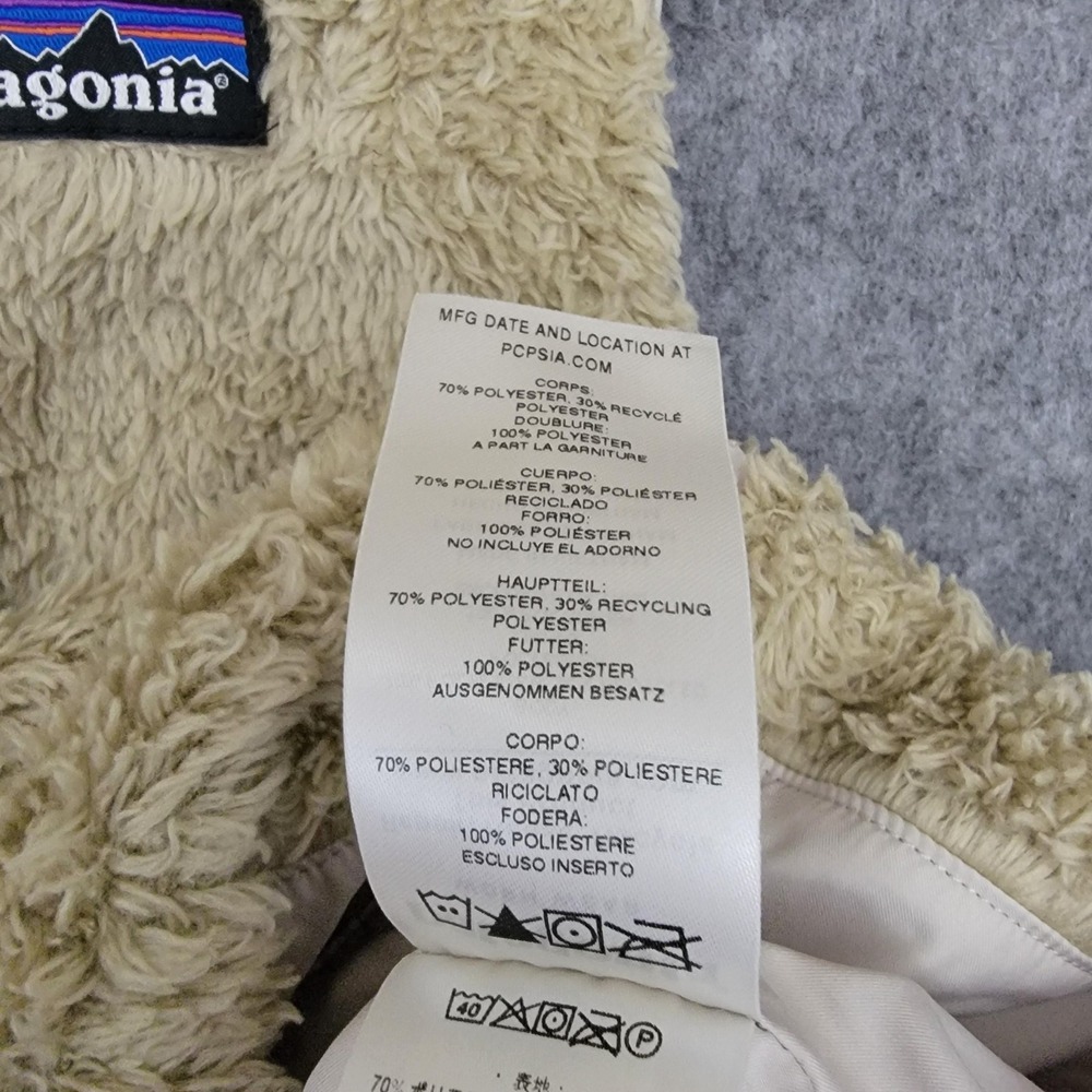 Patagonia Los Gatos Vest Womens XS El Cap Khaki Fuzzy Fleece Full Zip‎ Pockets - Picture 10 of 14